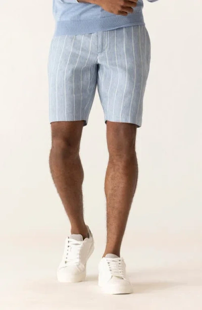 Deke Oasis 8.5-inch Linen Blend Bermuda Shorts In Blue