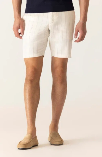 Deke Oasis 8.5-inch Linen Blend Bermuda Shorts In White