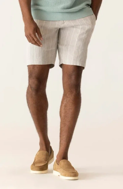 Deke Oasis 8.5-inch Linen Blend Bermuda Shorts In Neutral