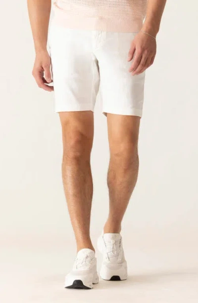 Deke Oasis 8.5-inch Linen Blend Bermuda Shorts In White
