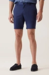 Deke Oasis Luxeflex Twill Bermuda Shorts In Indigo