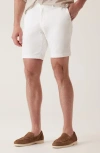 Deke Oasis Luxeflex Twill Bermuda Shorts In White