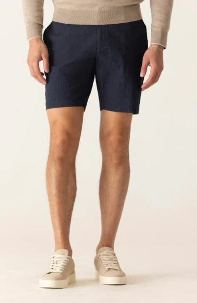 Deke Oasis Supernatural Stretch Seersucker Bermuda Shorts In Blue