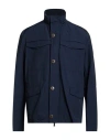 Dekker Man Jacket Navy Size Xxl Cotton, Polyamide In Blue