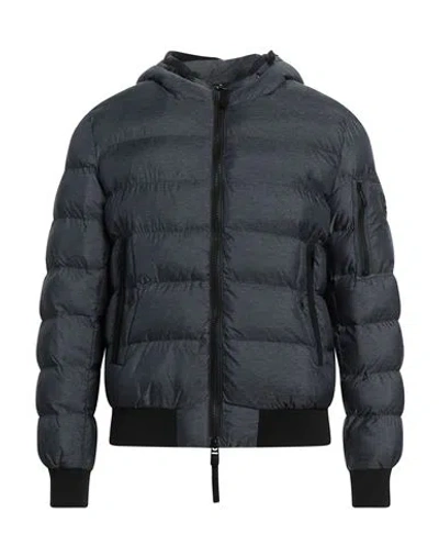 Dekker Man Puffer Navy Size L Polyamide, Polyester In Navy Blue