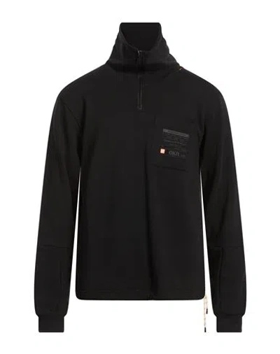 Dekker Man Sweatshirt Black Size Xl Cotton, Elastane