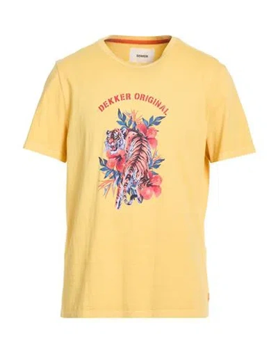 Dekker Man T-shirt Marigold Size L Cotton In Yellow