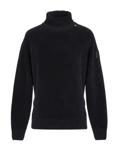Dekker Man Turtleneck Midnight Blue Size S Viscose, Cotton, Acrylic, Virgin Wool In Black