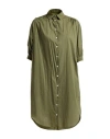 Dekker Woman Midi Dress Military Green Size M Cotton In Green