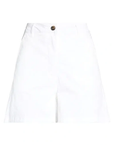 Dekker Woman Shorts & Bermuda Shorts White Size 12 Cotton, Elastane