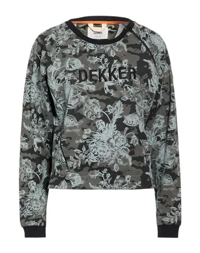 Dekker Woman Sweatshirt Charcoal Size 6 Cotton, Rubber In Gray