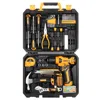 Deko 126-piece Professional Power Tool Combo Kit With 8v Cordless Drill And 10mm 3/8'' Keyless Chuck For  In Black
