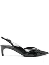 Del Carlo Woman Pumps Black Size 8 Leather In Black
