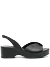 Del Carlo 50mm Crossover-strap Leather Sandals In Black