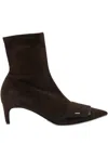 Del Carlo 50mm Pointed-toe Zip Boots In Brown