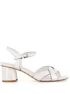 Del Carlo 55mm Ben Leather Sandals In White
