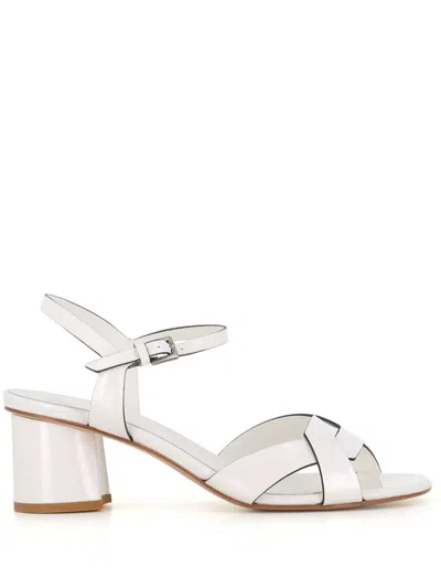 Del Carlo 55mm Ben Leather Sandals In White