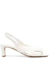 Del Carlo 55mm Leather Sandals In White