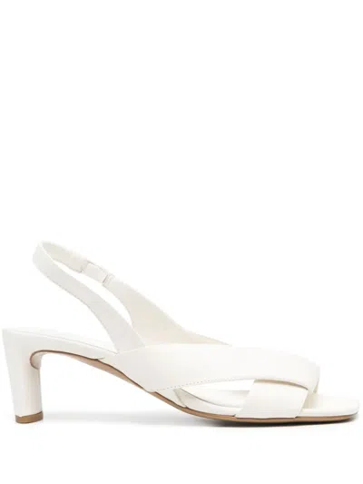 Del Carlo 55mm Leather Sandals In White