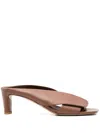 Del Carlo 55mm Moor Leather Mules In Brown