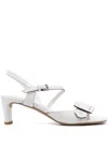 Del Carlo 55mm Moore Patent Leather Sandals In White
