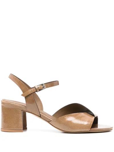 Del Carlo 60mm Patent Sandals In Brown