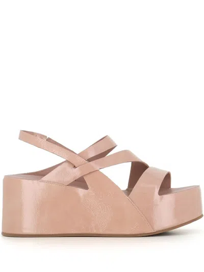 Del Carlo 73mm Vetro Leather Sandals In Neutrals