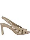 Del Carlo 75mm Slingback Cut-out Sandals In Neutral