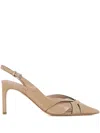 Del Carlo 75mm Slingback Leather Pumps In Neutral