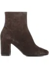 Del Carlo 80mm Block-heel Suede Boots In Brown