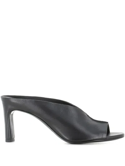 Del Carlo Moor 55mm Leather Mules In Black