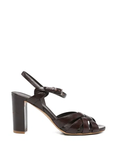 Del Carlo Atene Interwoven-strap Buckle-fastening Sandals In Brown