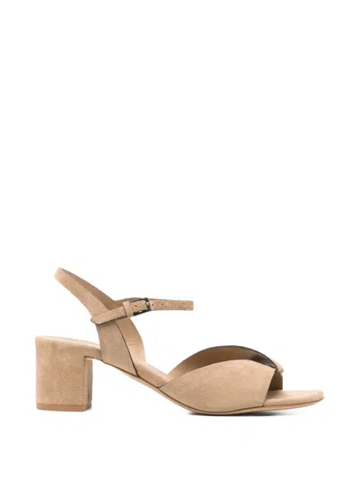 Del Carlo Betty Suede Sandals In Neutral
