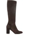 Del Carlo Block-heel Suede Boots In Brown