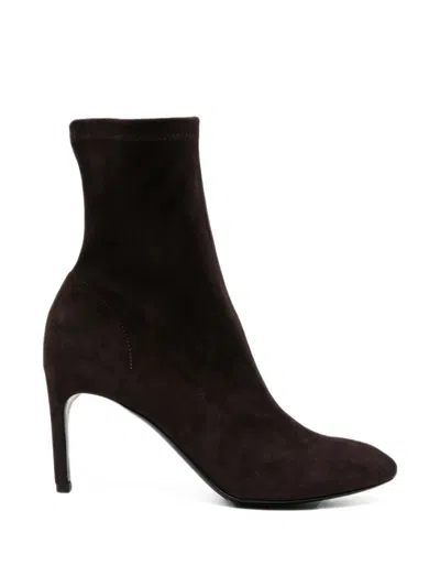 Del Carlo Boots Heeled "kid" In Black