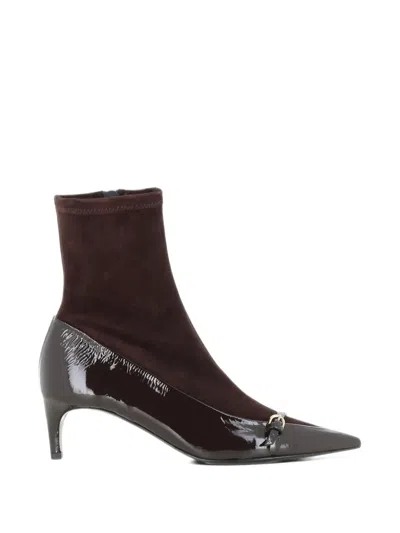 Del Carlo Buckle-detail Pointed-toe Boots In Brown