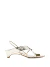 Del Carlo Cracked-effect Slingback Sandals In Multi