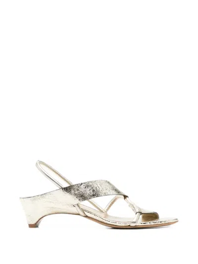 Del Carlo Cracked-effect Slingback Sandals In Multi