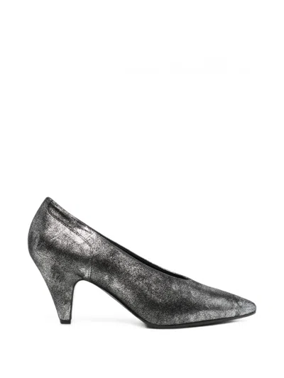 Del Carlo Crackle-effect Pointed-toe Pumps In Multi