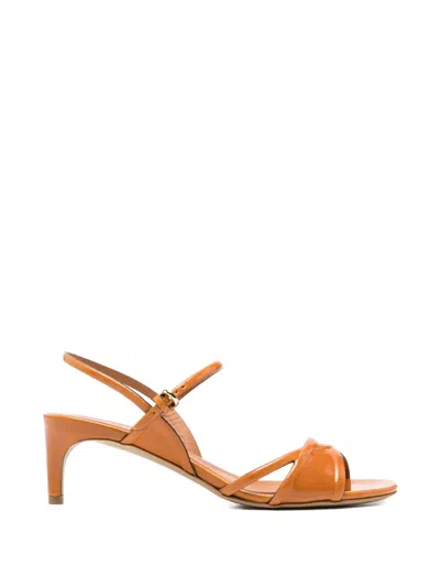 Del Carlo Criss-cross Strap Sandals In Orange
