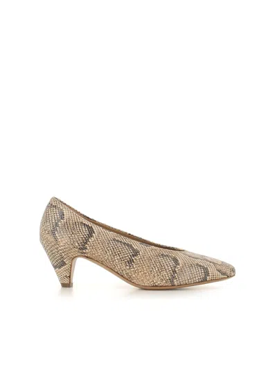 Del Carlo Snakeskin Pumps In Neutral