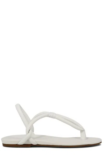 Del Carlo Knotted Strap Leather Sandals In White