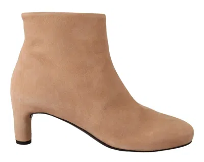 Del Carlo Round-toe Ankle Boots In Brown