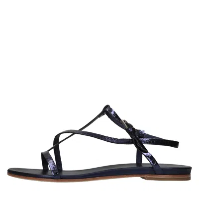 Del Carlo Flat Shoes Blue In Blu Blu E Verdi