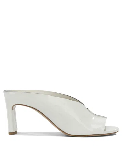 Del Carlo White Calf Leather Leather Heeled Shoes In Multi