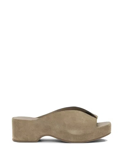 Del Carlo Horus Crossover-strap Suede Sandals In Brown