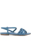 Del Carlo Intertwined-strap Sandals In Blue