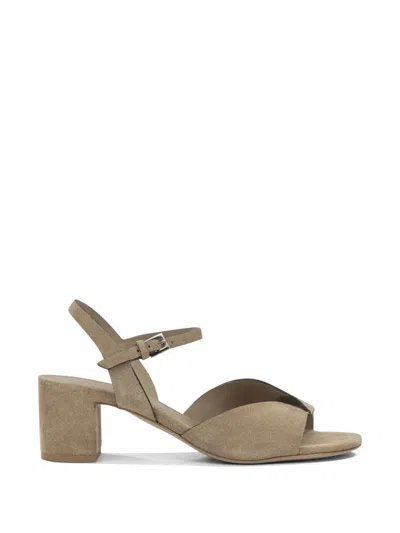 Del Carlo Julia Crossover-strap Block-heel Sandals In Brown