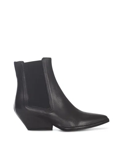 Del Carlo Kobe Classic Texan Boot W/leather Point In Black