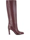 Del Carlo Leather Boots In Burgundy